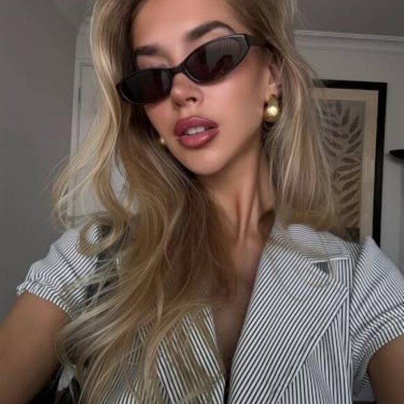 Retro Oval Sunglasses Y2K Chic Cat Eye Lightweight Minimal Sunnies main image 8
